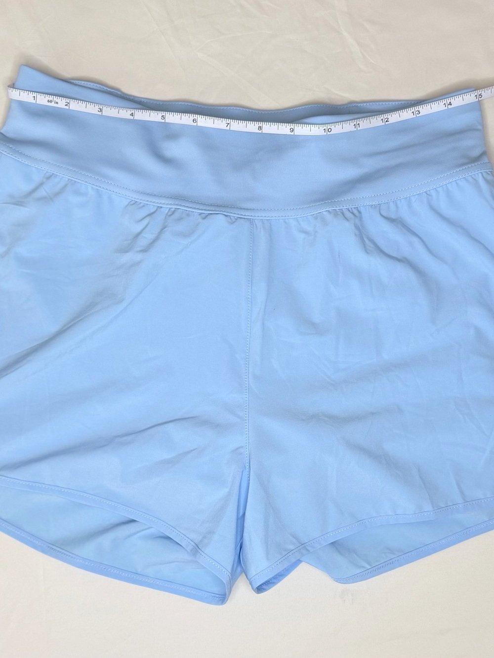 High-Rise Light Blue Women's Athletic Shorts